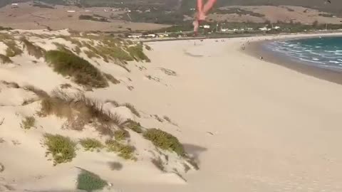 Kid flying crazy high with a Wing
