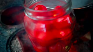 Country life preserving tomatoes for the winter