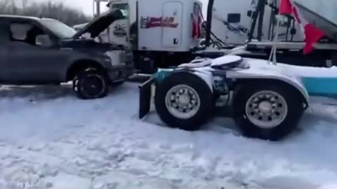 Look At What Trudeau / COPS Did To The Truck Drivers Trucks...WOW