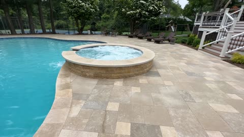Gunite Pool Renovation With Marble Pavers | Muttontown, NY
