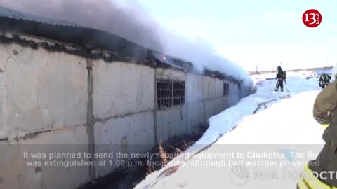 A warehouse with trucks burned down in Russia - Lorries burned to ashes