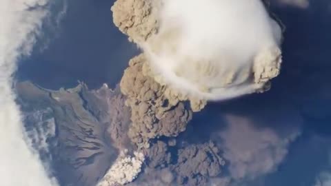 NASA sarychev volcano eruption from the international space station