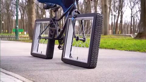 Man made cycle with square wheels