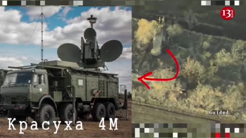 The Ukrainian army destroyed the rare Russian "Krasukha-4" complex with a JDAM aerial bomb
