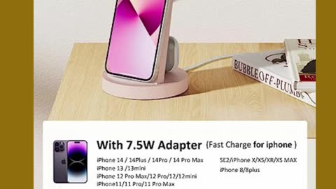 Wireless Charging Station, 3 in 1 Wireless Charger for iPhone