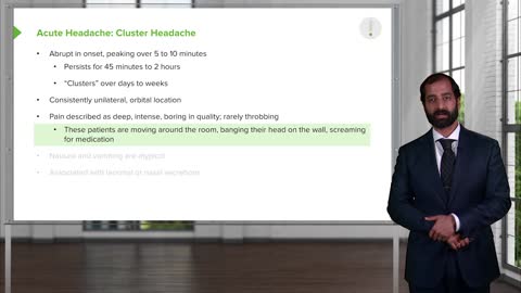 3.Acute Headache - Hypertensive Urgency and Cluster Headache (Horton's Syndrome)