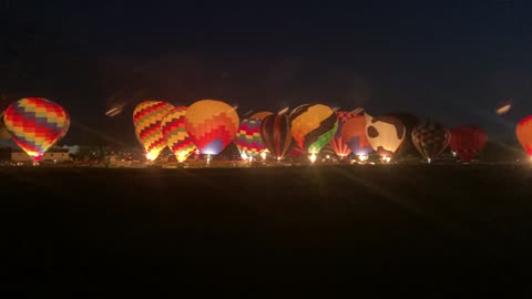 Hot Air Balloons Light up the Night Sky