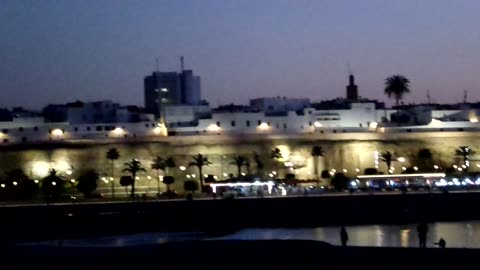 Rabat city and Bouregreg River by night
