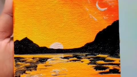 acrylic painting_ landscape painting #youtubeshorts #acrylicpainting #youtube #miniart