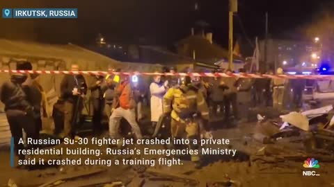 Video Shows Aftermath Of Russian Jet Crashing Into Residential Building In Siberian City