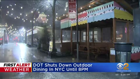 NYC outdoor dining suspended due to storm