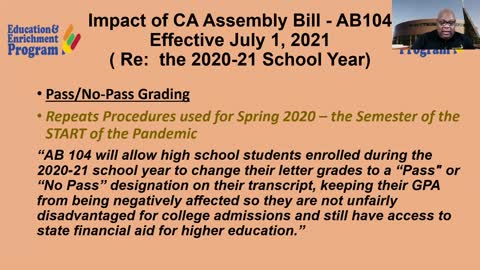 Why the California Assembly Bill (CA AB 104) is EXTREMELY IMPORTANT for High School Students?