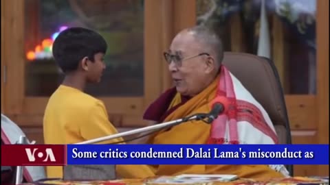 Dalai Lama pinched an Indian boy's face and forced him to kiss his mouth