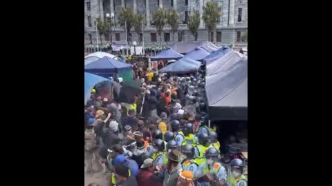 Police Violently Take Parliament Grounds in Wellington, NZ