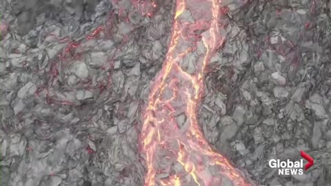 Iceland volcano_ Drone footage captures stunning up-close view of eruption