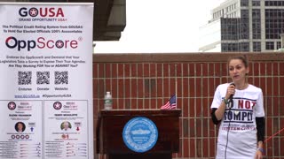 Jessica Abu of America's Front Line Doctors Speaking at GOUSA'S Unite for Freedom Rally Boston