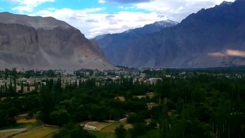Cold desert Skardu Gilgit Baltistan Pakistan drone view