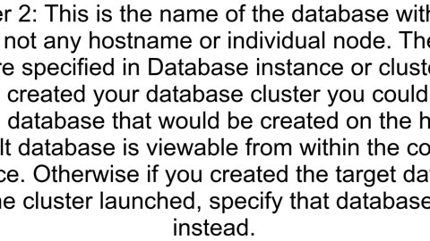 Database name in an AWS Arora Postgres Serverless cluster