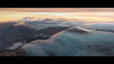 Outdoor aerial photography, sunset view of the highest mountain in the United States