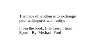 Life Lesson from Epoch