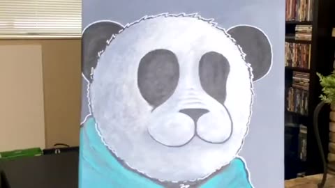 Panda painting one of three