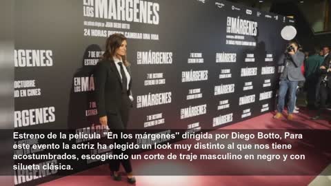 Penélope Cruz asiste al estreno de su último proyecto con un traje clásico masculino color negr