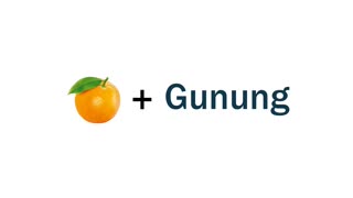 Create a logo by combining oranges and mountains