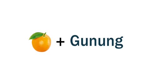 Create a logo by combining oranges and mountains