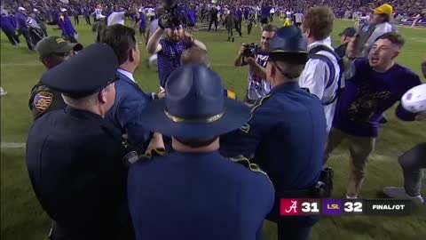 LSU fans storm the field after beating Alabama in overtime _ ESPN College Football