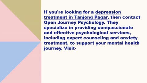 Best depression treatment in Tanjong Pagar