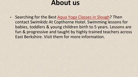 Best Aqua Yoga Classes in Slough.