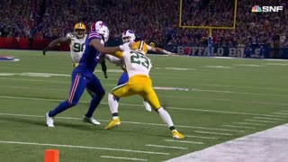 Josh Allen laughs off a HUGE HIT then throws a TD