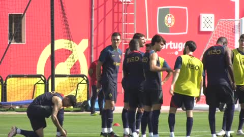 Cristiano Ronaldo trains with Portugal ahead of facing Ghana in Qatar