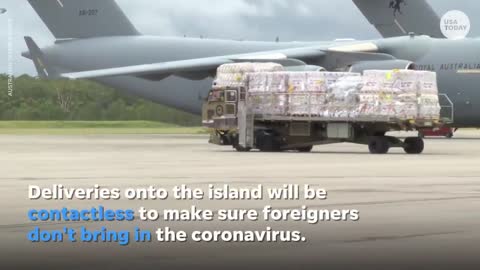 Tonga receives first aid supplies carrying fresh water, generators