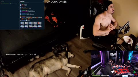 FRESHandFIT VIEWING PARTY CHILL STREAM - PUSHUPS 4 GOD💪🙏DAY#11!| FOOK KICK!
