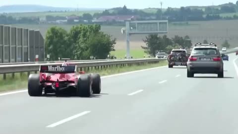 Formula Car on a Public Highway in the Czech Republic