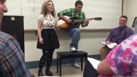 Music Teacher Starts Singing Pop Song, Then The Entire Class Does Something Incredible