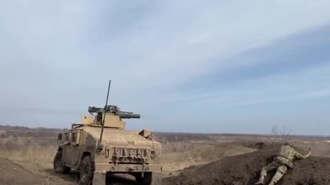 Ten Humvee-mounted TOW 2 missile being fired on Russian tank in Bakhmut, Ukraine