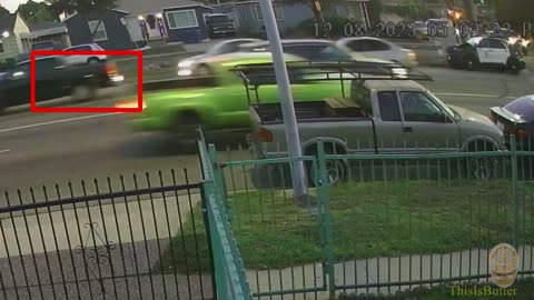 Surveillance video shows pedestrian being fatally struck by LAPD patrol car in South LA