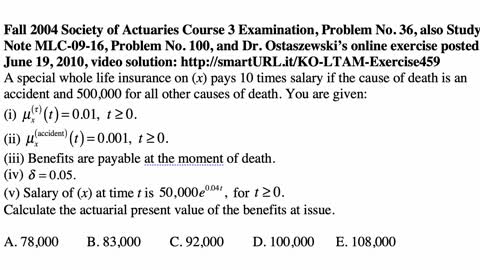 Exam LTAM exercise for November 1, 2021