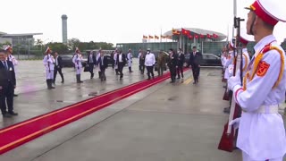 President Museveni's honor guard departs from Noi Bai International Airport in Vietnam
