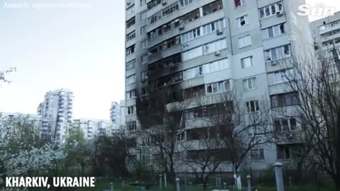 Russian missiles bombard residential buildings in Kharkiv, Ukraine