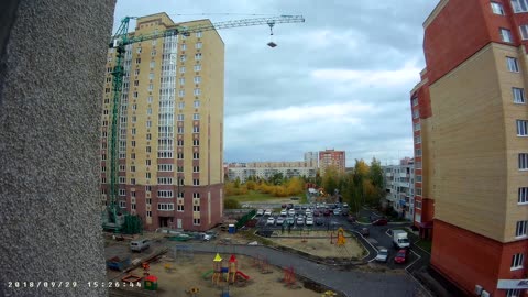 Dismantling of construction crane timlapse