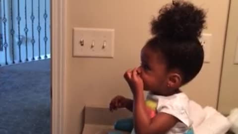 Dad Struggles To Fix Toddler’s Bad Hair Day