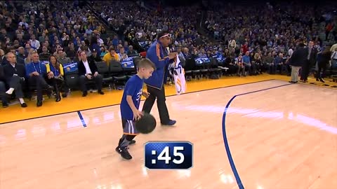 11-Year-Old Kid Shows Off His Handles on Warriors Ground
