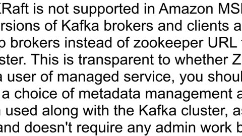 Can I use Kafka in KRaft mode on AWS MSK