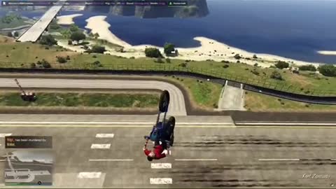 JumpingOver TheMilitary Base...Usinga DirtBike... GTAO...：