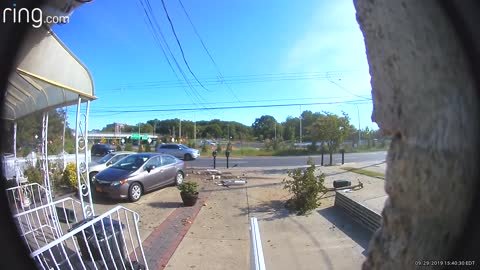 Car Slides into Two Parked Cars