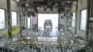 Trucks eye view of a car wash
