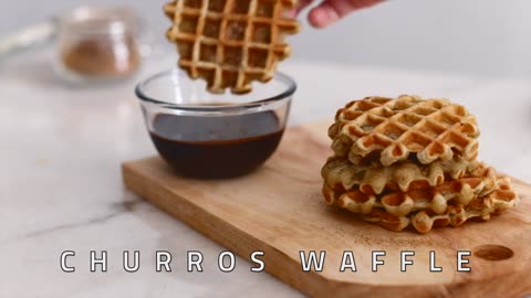 Churros Waffle Recipe with Choco Dip [ASMR]